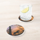 Onderzetters van schitterende paardenzandsteen (Zijkant)