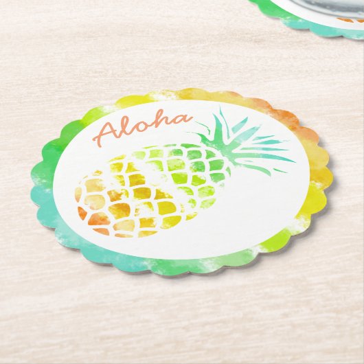 Onderzetters van tropisch anananassapier (Gekanteld)