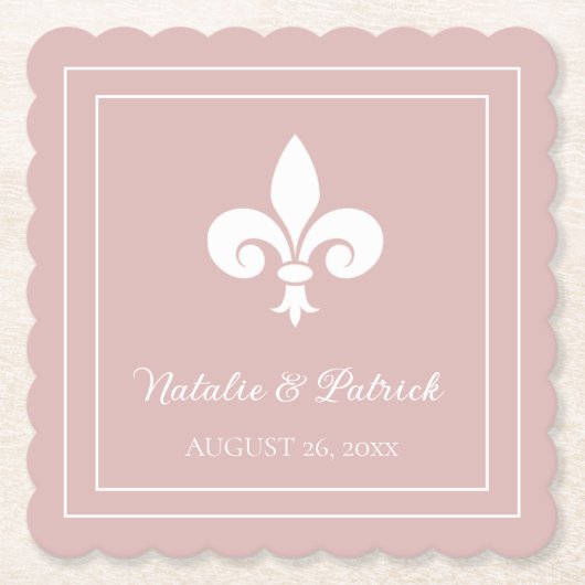 Onderzetters van trouwe Roos Fleur de Lis Wedding  (Voorkant)