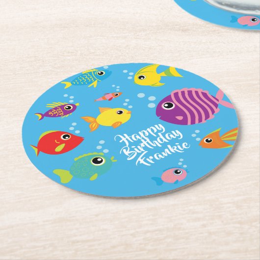 Onderzetters van visaquarium 1st Birthday Party (Gebogen)