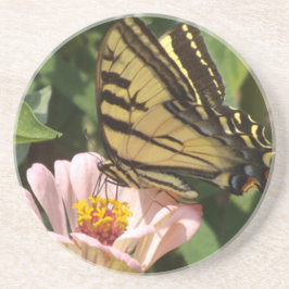 Onderzetters van vlinder en roze bloem