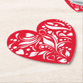 Onderzetters van witte en rode Valentijn (Gekanteld)