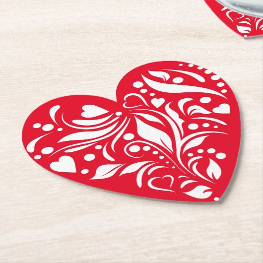 Onderzetters van witte en rode Valentijn (Gekanteld)