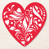 Onderzetters van witte en rode Valentijn (Voorkant)