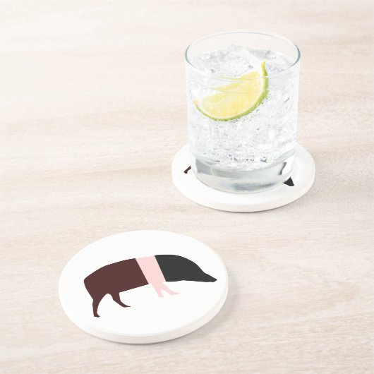 Onderzetters van Zaddleback Pig (Zijkant)