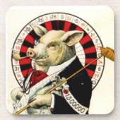 Onderzetters Vintage Gambler Roulette Pig (Voorkant)