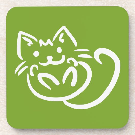 Onderzetters voor aangepaste kleuren bij Cat Illus (Voorkant)