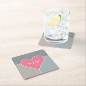 Onderzetters voor aangepaste monogram hartpatroon (Insitu)