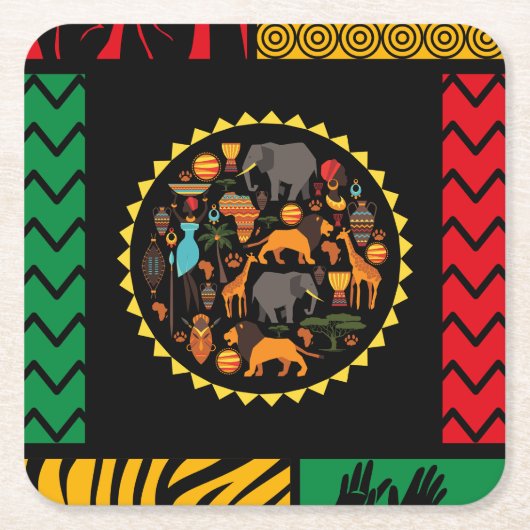 Onderzetters voor Afrikaans thematisch papier (Voorkant)