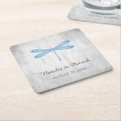 Onderzetters voor blauwe dragonfly bruiloft (Schuin)