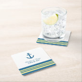 Onderzetters voor blauwe gele ankerbruinkarton (Insitu)