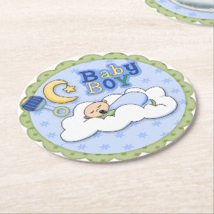 Onderzetters voor Blue Boy Baby shower Design Pape
