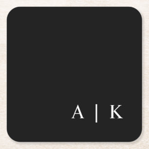 Onderzetters voor bruiloft met zwart-wit monogram