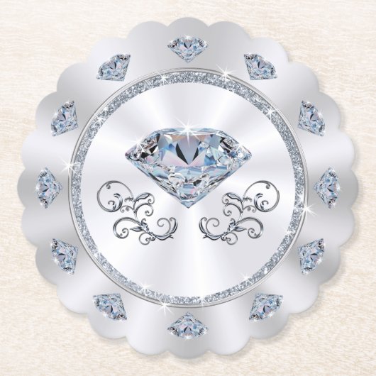 Onderzetters voor eenmalig gebruik. Diamond thema  (Voorkant)