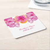 Onderzetters voor geborsteld Hibiscus Floral Paper (Schuin)