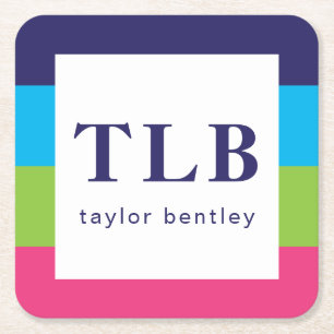 Onderzetters voor gemonogd papier met Bright Rugby