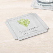 Onderzetters voor groen conch Shell Wedding Paper (Gekanteld)