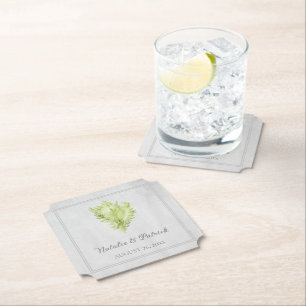 Onderzetters voor groen conch Shell Wedding Paper