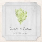 Onderzetters voor groen conch Shell Wedding Paper (Voorkant)