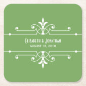 Onderzetters voor groen Fancy sierpapier (Voorkant)