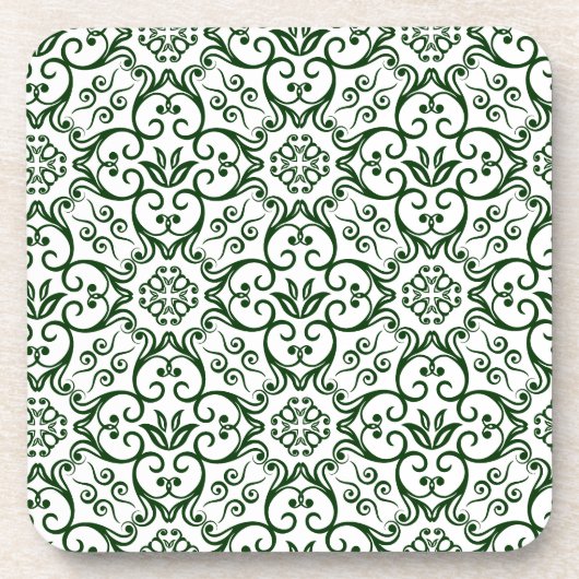 Onderzetters voor groene en witte Damask Cork (Voorkant)