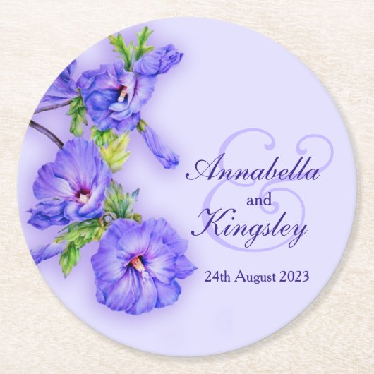 Onderzetters voor hibiscus blue waterverf (Voorkant)