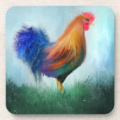 Onderzetters voor kleurrijke Rooster Fine Art (Voorkant)