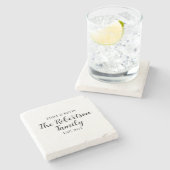 Onderzetters voor persoonlijke familienaam met jaa (Zijkant)