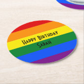 onderzetters voor regenboog Happy Birthday party (Gebogen)