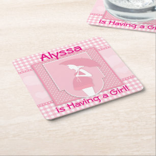 Onderzetters voor roze baby Girl Baby shower