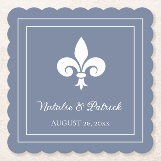 Onderzetters voor usty Blue Fleur de Lis Wedding P (Voorkant)