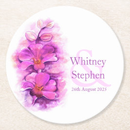 Onderzetters voor weddenschapsroze orchidee waterv