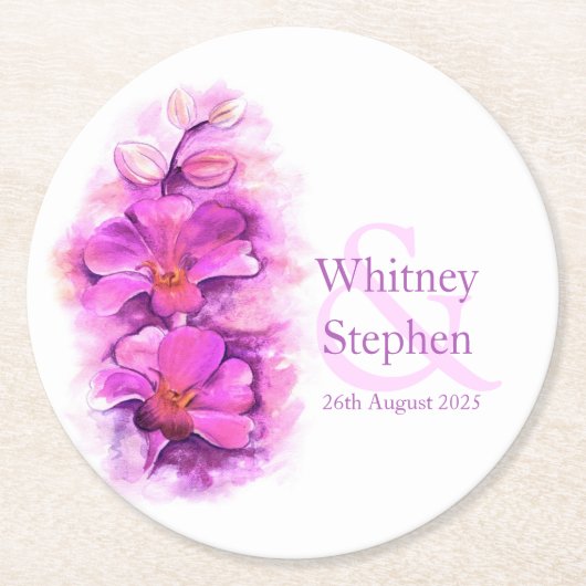 Onderzetters voor weddenschapsroze orchidee waterv (Voorkant)
