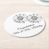 Onderzetters voor zwart-wit zonnebloempapier voor  (Gebogen)