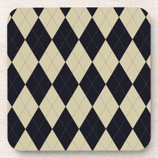 Onderzetters voor zwarte en Cream Argyle (Voorkant)