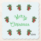 Onderzetters: Vrolijk kerstfeest Kartonnen Onderzetters (Voorkant)
