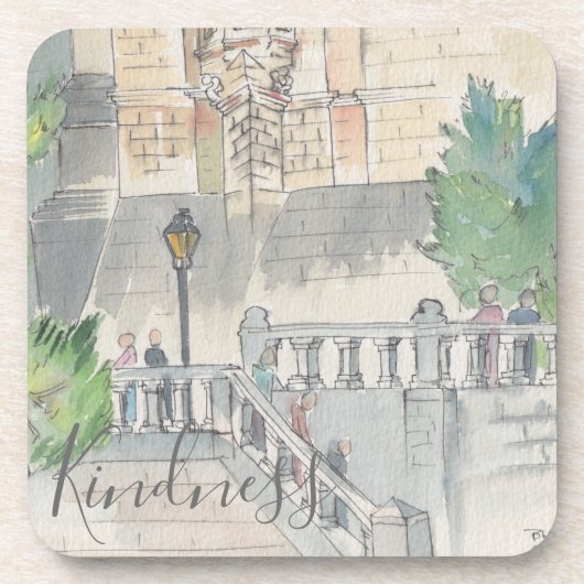 Onderzetters "Waterverf Frankrijk" (Voorkant)