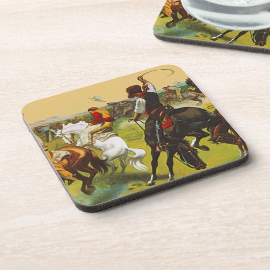 Onderzetters Wilde West Bronco Busting Horses Ridi (Linkerzijde)