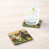 Onderzetters Wilde West Bronco Busting Horses Ridi (Rechterzijde)