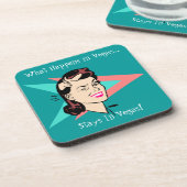 Onderzetters  Winking Wink Gal Fun Vegas Humor (Linkerzijde)