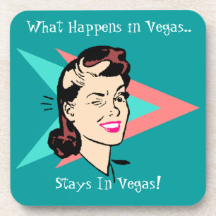 Onderzetters  Winking Wink Gal Fun Vegas Humor