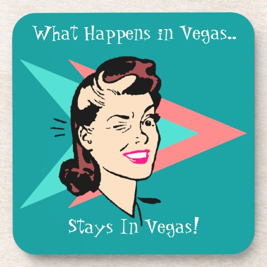 Onderzetters  Winking Wink Gal Fun Vegas Humor (Voorkant)