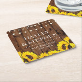 Onderzetters Zonnebloem Hout Licht Rustiek Huwelij (Schuin)