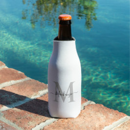 Onderzijde naam monogram Initiaal personaliseren Flesjeskoeler