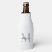 Onderzijde naam monogram Initiaal personaliseren Flesjeskoeler (Fles Voorkant)