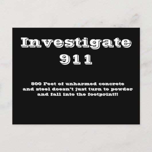 Onderzoek 911 briefkaart (Voorkant)