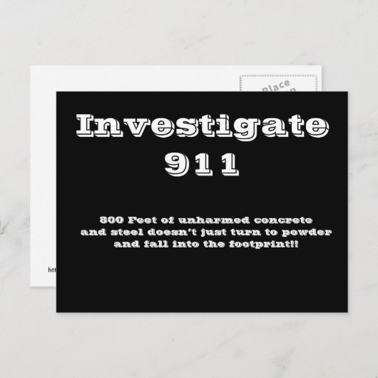 Onderzoek 911 briefkaart (Voorkant / Achterkant)