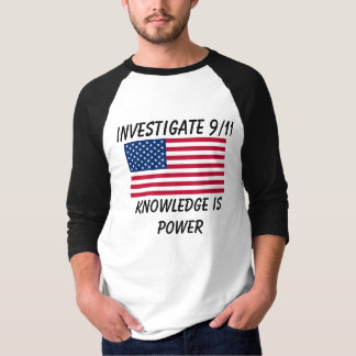 Onderzoek 9/11 - Amerikaanse vlag - Baseball T-Shi T-shirt
