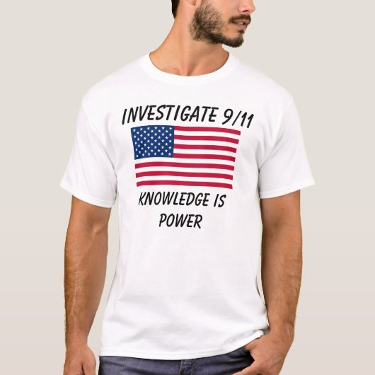 Onderzoek 9/11 - Vlag van de VS - Basis T-Shirt (Voorkant)
