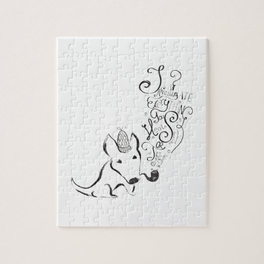 Onderzoek alles English Bull Terrier kunst Legpuzzel (Verticaal)